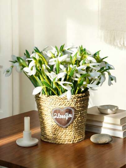 5/10支装 11.42英寸/29厘米，雪花莲人造花 - 柔软硅胶材质，可水洗，易于维护，适用于家居装饰、婚礼、室内、浴室装饰、办公室装饰、客厅装饰、春季插花和DIY插花。