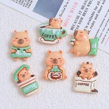6/12pcs Creative Coffee Beaver Fridge Magnets, Cute Animal Pattern Decorative Stickers Suitable For Refrigerator, Whiteboard, Storage Cabinet And Dishwasher, Kitchen And Home Decor - Multicolor - View 10