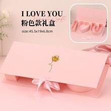 Gift Box With "I Love You" & "Mom" Flower Bouquet And Letter - Comes With Ribbon, Can Be Filled With Gifts Like Chocolates, Fresh Flowers, Souvenirs, Perfect For Mother's Day Or Birthday - MOM - View 20