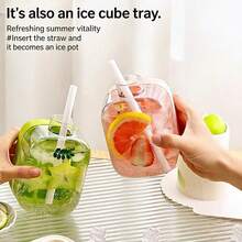 1pc Ice Cube Bottle, 2-In-1 No-Contact Press 18-Grid Ice Cube Mold, Snap Ice Cube Mold, Press Ice Tray Water Bottle Home Use Ice Cube Maker, Ice Maker, Silicone Water Bottle, Easy Press Ice Tray, Suitable For Freezer, Home & Outdoor Ice Cube Tray - Multicolor - View 8