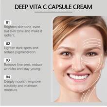 JAYSUING Crema Facial Hidratante De Vitamina C, Antimanchas, Antienvejecimiento, Cierra Poros, Reafirma La Piel, Iguala El Tono Y Brinda Brillo Natural, Hidratación Profunda, Textura Ligera Sin Grasa, Ideal Para Cuidado Diario Y Todo Tipo De Piel - Crema facial en cápsulas - Ver 8