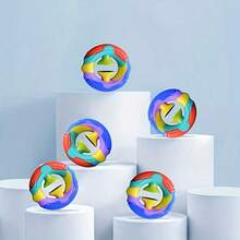 1个手部握力器，按压式硅胶握力器，用于手指锻炼、缓解压力、锻炼手臂肌肉和五指力量 - 彩色 - 查看 2