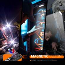 Linterna portátil ultra brillante DEC, luz de trabajo recargable de largo alcance para exteriores con cola magnética, iluminación de mano - flash - Ver 7