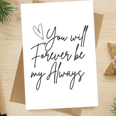 1pc Funny Romantic Anniversary Love Card, UniqueGift, For Women, Men, Husband, Wife, Boyfriend,Girlfriend, Favorite Person, With Spring Valentines Day,For Birthday, Mother'S Day, Congratulations, Get Well,Good Luck