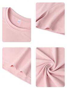 女士夏季圆领短袖T恤，印有“King's Daughter”和“Faith”英文字母，适合办公室、外出、日常、约会、派对、聚会、街头、嘉年华、音乐节、情人节、派对等休闲场合。 - 粉色 - 查看 7