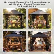 Devoko Patio Gazebos - Black - View 7