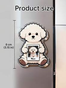 1pc Customized Pet Photo Refrigerator Magnet | Dog Souvenir | Acrylic Material | Pet Enthusiast Gift | Emotional Souvenir | Christmas And Birthday Gift Selection - Multicolor - View 3