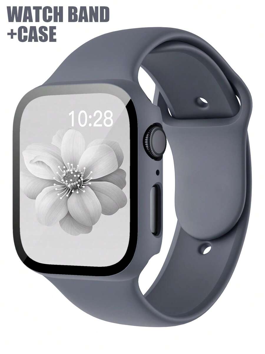 二合一运动硅胶表带和表壳套装,兼容 40mm、41mm、42mm、44mm、45mm、46mm 和 49mm 尺寸的 表带和表壳。柔软舒适的硅胶表带搭配铆钉表扣。防震防刮的硬质 PC 材料和钢化玻璃保护膜一体成型。兼容 Series Ultra/11/10/9/8/7/6/5/4/SE。男女通用智能手表表带和表壳套装。 - 太空灰 - 查看 1