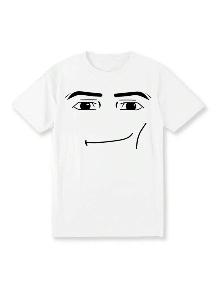 Roblöx Man Face T-Shirt, Meme Shirt, Funny Shirt, Gift For Gamers , Classic Vintage T-Shirt Collection - 白色 - 查看 1