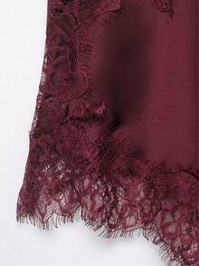 Seelio New Arrival Women's Fashion Lace Decor Sexy Lingerie-Style Top Summer - Crimson - View 11