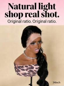 10-36 Inch Body Wave Lace Front Wigs Human Blended Hair Pre Plucked Glueless Wigs 13x4 HD Body Wave Lace Front Wigs Human Blended Hair For Women 180% Density Lace Closure Wigs Natural Black - Natural & Black - View 3