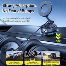 Strong Magnetic Leather Texture Car Phone Mount, 360° Rotating Vacuum Suction Cup, UV Resistant Epoxy, Universal Car Navigation Holder - Multicolor - View 2