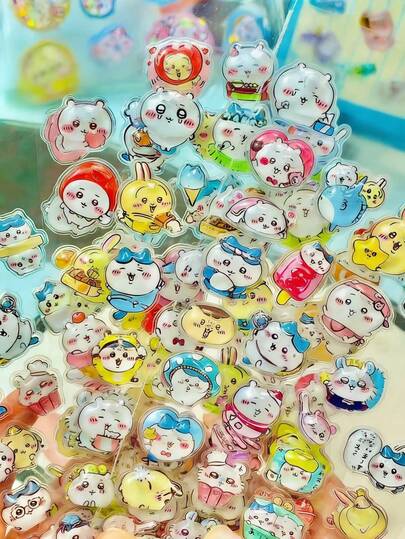 3D立体浮雕贴纸套装，可爱卡通女孩与水晶图案，适用于装饰手机、笔记本电脑、行李箱、水瓶、滑板、笔记本、吉他等，非常适合日常使用、儿童生日礼物、返校季、旅行用品和青少年房间装饰。深受动漫迷、涂鸦爱好者和DIY饰品爱好者的喜爱。