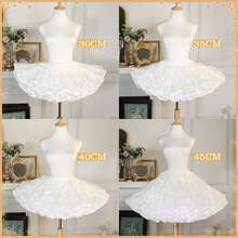 Women & Girls' Puffy Tulle Layered Pleated Skirt With Elastic Waist, Suitable For Birthday Party - White - View 1