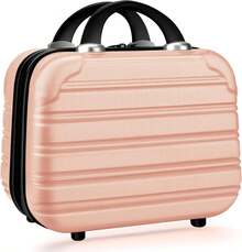 Maletín de maquillaje de carcasa rígida de 14 pulgadas para viajes y almacenamiento - Rosa - Ver 9