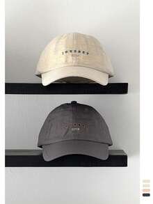 1顶极简字母刺绣棒球帽，百搭休闲帽，适合所有季节 - 彩色 - 查看 5