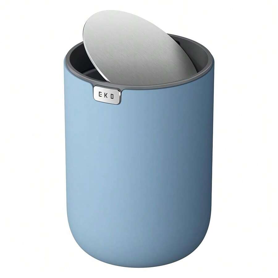 Fandy 0.58 Gal/2.2L Mini Trash Can With Lid, Swing-Top Desktop Trash Can For Bathroom, Countertop, Vanity, Desk Or Office, Small Garbage Bin (Blue) - Blue22Liters - View 1