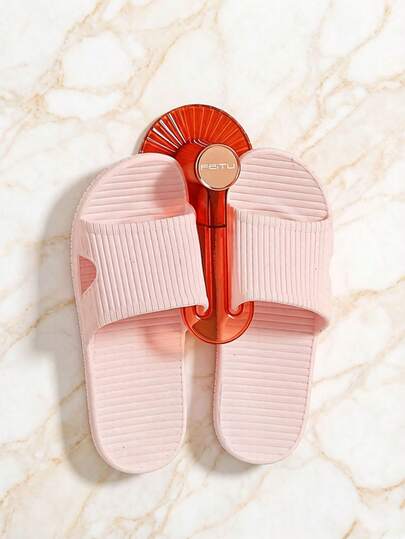 1pc Self-Adhesive Shoe Rack With Hooks For Shower, Kitchen, And Bedroom - Waterproof Wall-Mounted Organizer