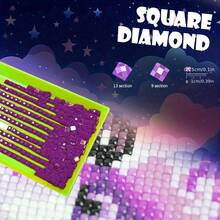 1 Set de Pintura de Diamantes Personalizada con Foto Grande Cuadrada/Redonda, Kit de Pintura de Diamantes Bordada sin Marco - Multicolor - Ver 2