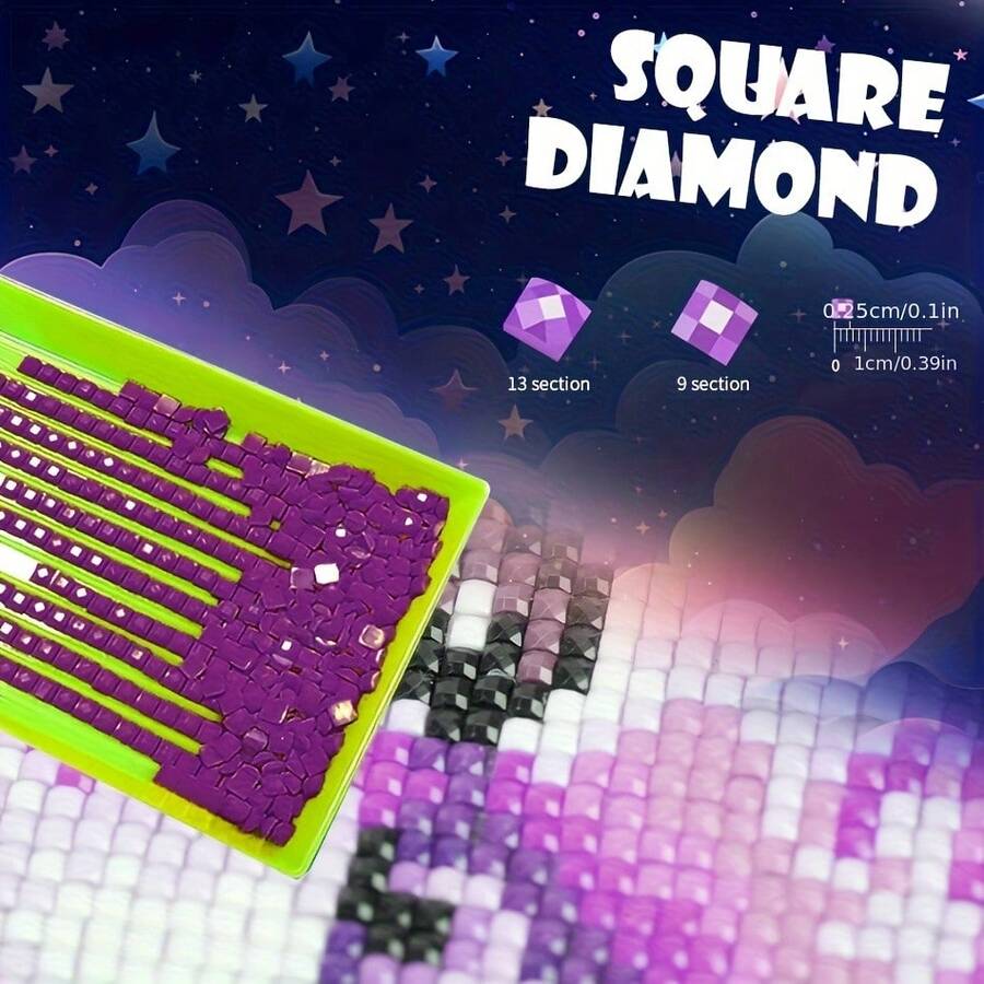 1 Set de Pintura de Diamantes Personalizada con Foto Grande Cuadrada/Redonda, Kit de Pintura de Diamantes Bordada sin Marco
