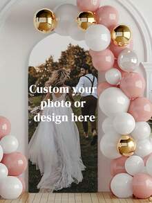 Customized Elastic Arch Cover, Personalized Polyester Elastic Wedding Bachelorette Party Arch Set, Customized Arch Background Cover, Suitable For Round Top Background Frame, Birthday, Theme Party, Wedding Arch Background Cover - Multicolor - View 6