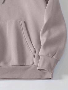 Hoodie mujer sudadera gorro capucha bolsillo canguro puños acanalados calientita cómoda diario estampado al frente montañas mensaje de fe y esperanza versículo bíblico - Caqui - Ver 3
