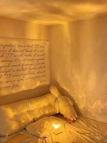 1个16色极光波浪火焰投影灯，触摸和遥控双模式，多色可调，营造浪漫温馨氛围，USB供电，适用于家居、卧室和冥想空间，塑料外壳，装饰照明，遥控照明，卧室氛围 - 彩色 - 查看 4