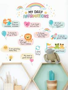 Removable Positive Quotes Wall Stickers With Rainbow Decals, Motivational Phrases For Kids Bedroom, Playroom, Nursery And Classroom - Inspirational Quotes for Children 1 - View 7