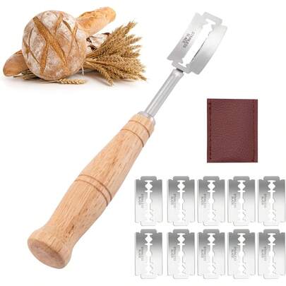 ¡RecomendadoLibara Cortador de Pan - Herramienta para Panaderos, Lame para Puntuación y Corte de Masa, Juego de Pan Cojo¡Top de Temporada