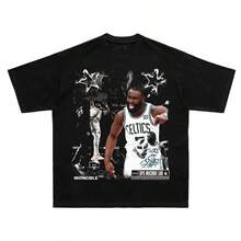 JaylenBrown Collage Graphic Tee, Celtics Basketball Invincible Print T-Shirt, Fan Streetwear Short Sleeve. - Black - View 1