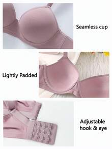 2pcs,Push-Up Underwire Bras - Multicolor Set, Ultra Comfy & Breathable Pad Everyday Support T-Shirt Lingerie - Multicolor - Ver 6