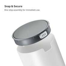 Mini Desk Trash Can With Swing-Top Lid 0.4 Gallon Small Table Round Wastebasket For Office, Home, Car (White) - Putih 15 Liter - View 8