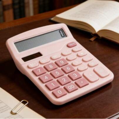 1pc 12-Digit Electronic Calculator: Dual Power Supply + Precise Calculation + Multi-Function Keys, Suitable For Office Finance Accounting, Student Homework, Household Daily Bookkeeping, High Cost-Performance Practical Tool, Easily Handle Various Numerical Calculations In 50 Scenarios