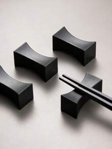 2pcs Black Plastic Chopstick Holder - Fashionable & Practical Cutlery Organizer, Suitable For Restaurants, Kitchens, Etc. - Multicolor - View 4