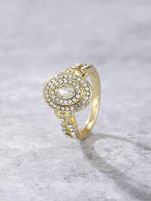 1枚优雅经典女士戒指，镶嵌闪亮合成锆石，适合结婚、订婚、周年纪念等场合，可作为珠宝礼物。 - 戒指 - 查看 11