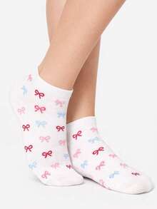 Kit Of 12 Pairs Of Women's Printed Short Ankle Socks, Multicolor, Size 35-40 - 彩色 - 查看 5