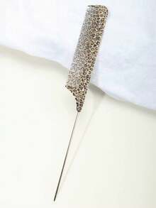 Leopard Print Double Sided Steel Pin Hair Comb, Anti-Static Smoothing Styling Comb (1Pc/4pcs) - Multicolor - View 7