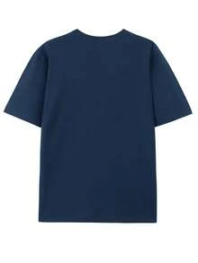 1 Disney Car Lightning McQueen Men's T-Shirt-Breathable Lightweight Fabric, Conventional Cut Round Neck T-Shirt, Suitable For Birthday Parties, Racing Fans-Official Disney Pixar Car Movie Merchandise Gift, Summer Clothing. - 藏青色 - 查看 2