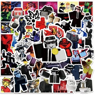 50pcs FORSAKEN Stickers, 1x1x1x1, Noob, Jason, Chance, Plush, Anime Game Stickers, Scrapbooking DIY Stickers, Water Bottle Laptop Stickers, Decorative Stickers, Luggage Stickers, Gift Wrapping Stickers, Birthday Gift, Exquisite Decorations
