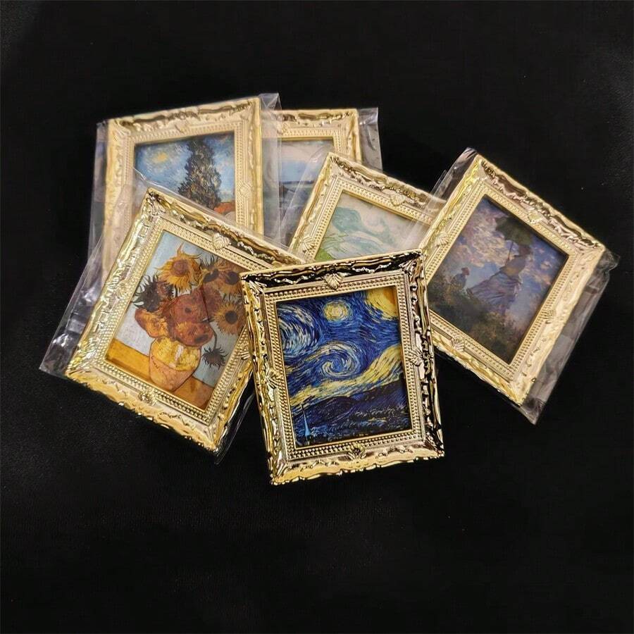 Mini paysage forestier réaliste Marguerite Peinture à l'huile Modèle Décoration, Accessoire de peinture de décoration murale miniature pour la maison, Décoration de maison de poupée, Pièces DIY de scène miniature, DIY de scène miniature pour la maison, Cadeau de collection pour les passionnés et les enthousiastes - Multicolore - Voir 1