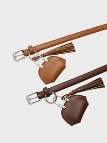 CARBLLY KARVE 1件装女士腰包，二合一可拆卸迷你腰包，休闲纤细PU腰带带流苏，百搭日常配饰 - 女士腰包 - 查看 4