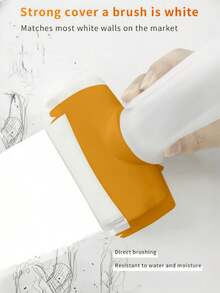 Wall Self-Painting Repair Paint, Roller-Style Wall Repair Paint, White Wall Roller Latex Paint, White Repair Paint, Suitable For Walls And Ceilings, Can Cover Stains, Scratches, Graffiti And Wear, White Water-Based, Low-Odor Wall Paint, Comes With Roller Brush. - Multiple Styles - View 5