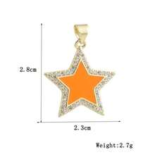 1件铜质微镶嵌锆石独特冰淇淋眼蝴蝶迷你吊坠，DIY手链、项链、耳环饰品配件 - 彩色 - 查看 9