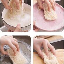 3pcs/10pcs Set Natural Loofah, 100% Pure Natural Loofah Sponge Set, Suitable For Kitchen Cleaning, Dishware Cleaning, Washing Dishes Loofah Sponge, Loofah Sponge, Kitchen Supplies, Cleaning Tools - A - View 6