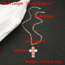 1 Piece Niche Design High End Full Zirconia Guadalupe Cross Necklace, Faith Virgin Mary Pendant Charm Copper Religious Faith Jewelry, Prayer Blessings, Easter/Thanksgiving/Mother's Day Gifts, Essential For Catholicism, Retro Hip-Hop Style - Saint Benedict - View 7
