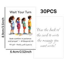30pcs Islamic Manners Flashcards - Muslim Values Cards With Adorable Cartoon Illustrations - Learn Good Manners, Anger Control, Charity & Truthfulness, Eid Gift & Ramadan Activity - Multicolor - View 2