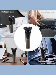 SKYWORTH 3-In-1 Sideburn, Nose Hair & Electric Shaver, 800mAh Large Capacity Battery, IPX7 Waterproof, Wet & Dry Use, Fully Washable, 3 Stainless Steel Blades, One-Touch Start, Titanium Gray Premium Design - Multicolor - View 6