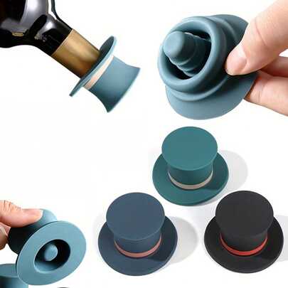 1 Nút đậy rượu vang bằng silicon tái sử dụng, chống rò rỉ cho chai rượu sâm panh và bia, nắp silicon ma thuật vui nhộn cho Giáng sinh và các buổi tụ họp, phụ kiện tiệc tùng, bảo quản đồ uống, thiết kế ngộ nghĩnh, trang trí lễ hội, chất liệu dẻo, niêm phong, nắp chống rò rỉ, nút đậy tái sử dụng, giải trí tại nhà, người yêu bia.