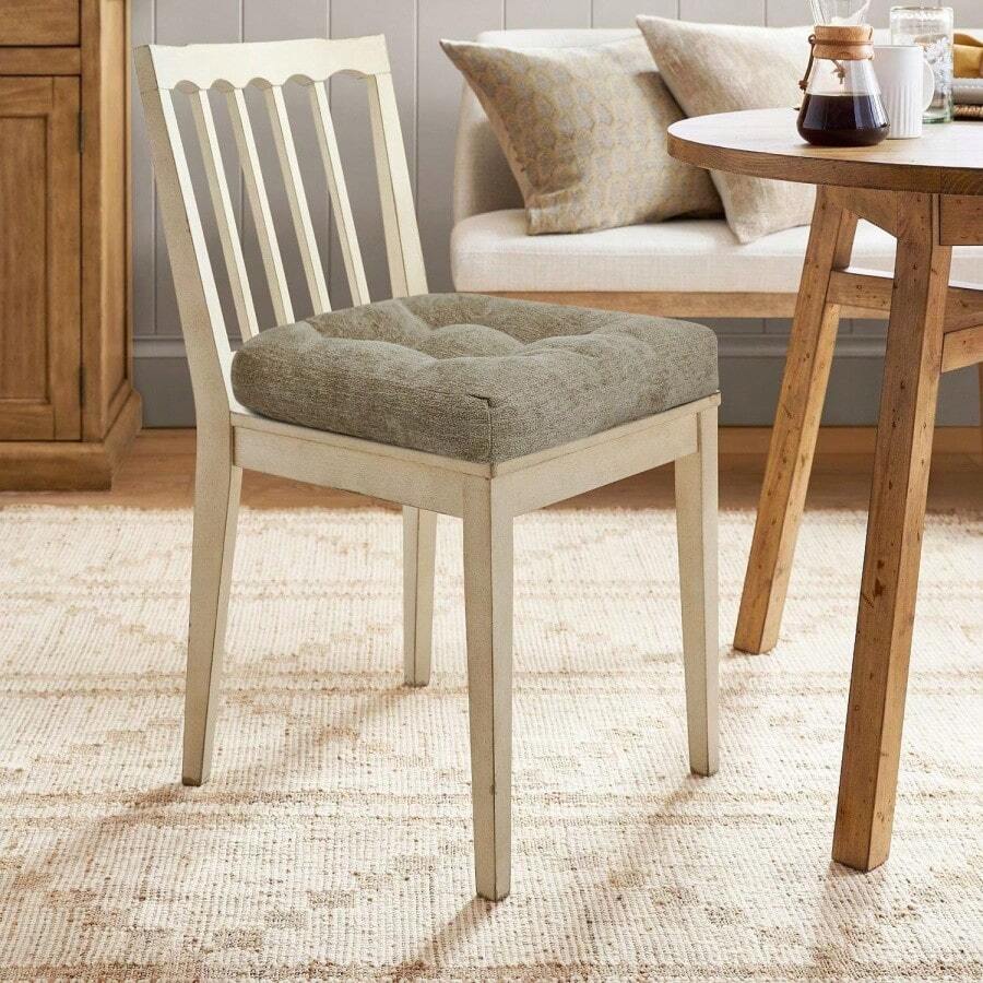 Chair Cushions For Dining Chairs 4 Pack, Tufted Indoor Chair Pads With NonSlip Bottom, UShaped Kitchen Chair Cushions, 17x17x4, Khaki - Khaki4CountPackof1 - View 1