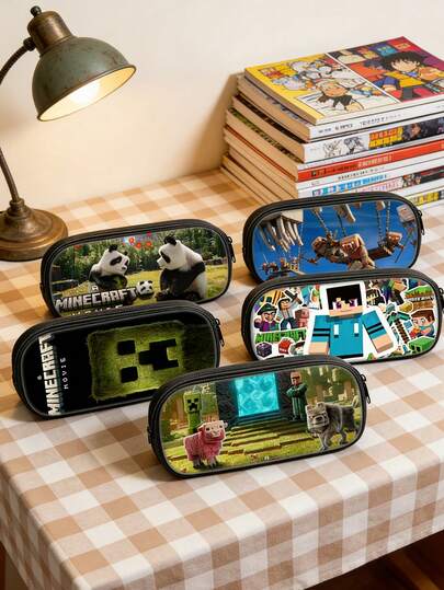 Minecraft 我的世界电影 - 我的世界学生铅笔文具包 - 竖款方形文具包 - 韩版儿童学生铅笔文具包